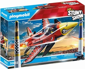 Playmobil Toys PLAYMOBIL Air Stunt Show 70832 Eagle Jet, Toy Plane with Wind-Up Motor, Aeroplane