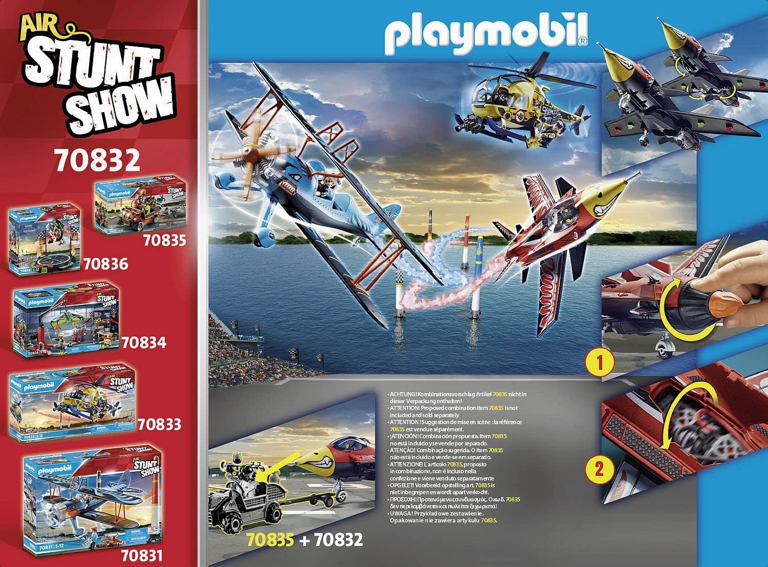 Playmobil Toys PLAYMOBIL Air Stunt Show 70832 Eagle Jet, Toy Plane with Wind-Up Motor, Aeroplane