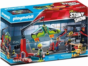 Playmobil Toys PLAYMOBIL Air Stunt Show 70834 Service Station, Toy Plane Workshop, Aeroplane Toys for 5  Year Olds