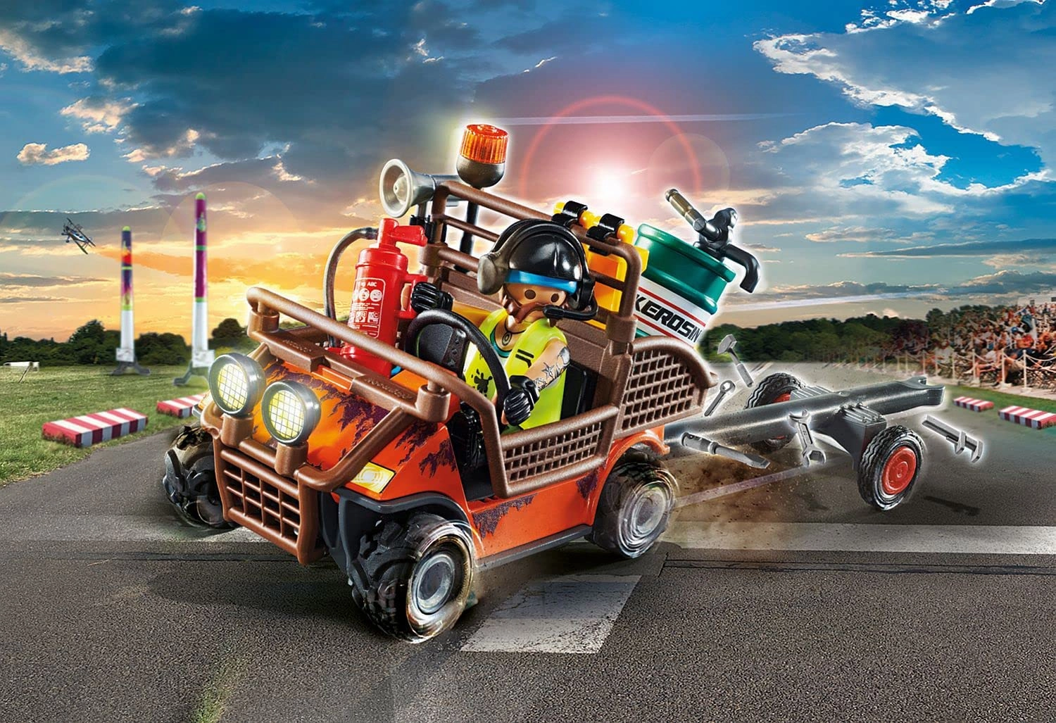 Playmobil Toys PLAYMOBIL Air Stunt Show 70835 Mobile Repair Service, Repair Vehicle with Mechanic, Toy Car for 5  Year Olds