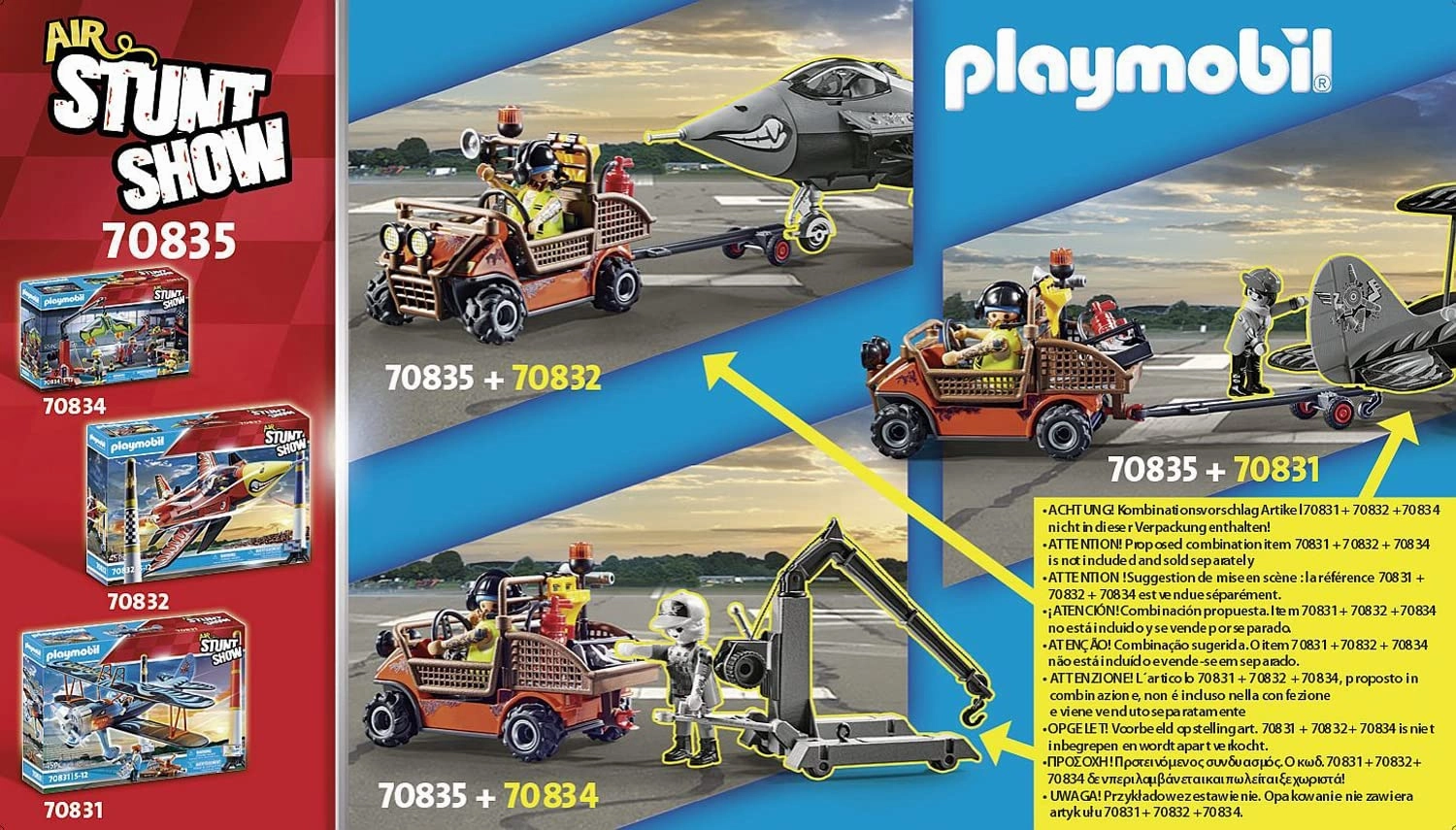 Playmobil Toys PLAYMOBIL Air Stunt Show 70835 Mobile Repair Service, Repair Vehicle with Mechanic, Toy Car for 5  Year Olds