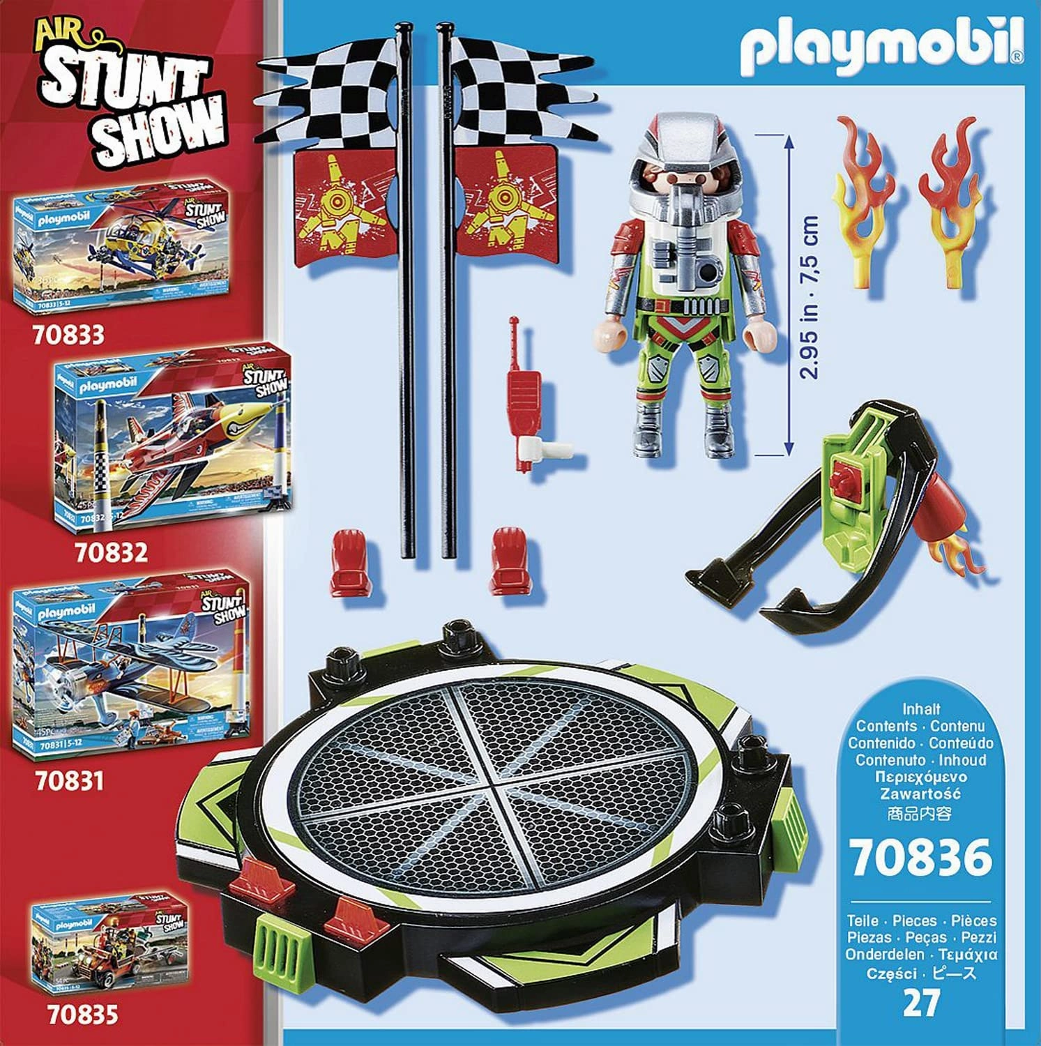 Playmobil Toys PLAYMOBIL Air Stunt Show 70836 Stuntman with Jet Pack, Includes Launch Platform,