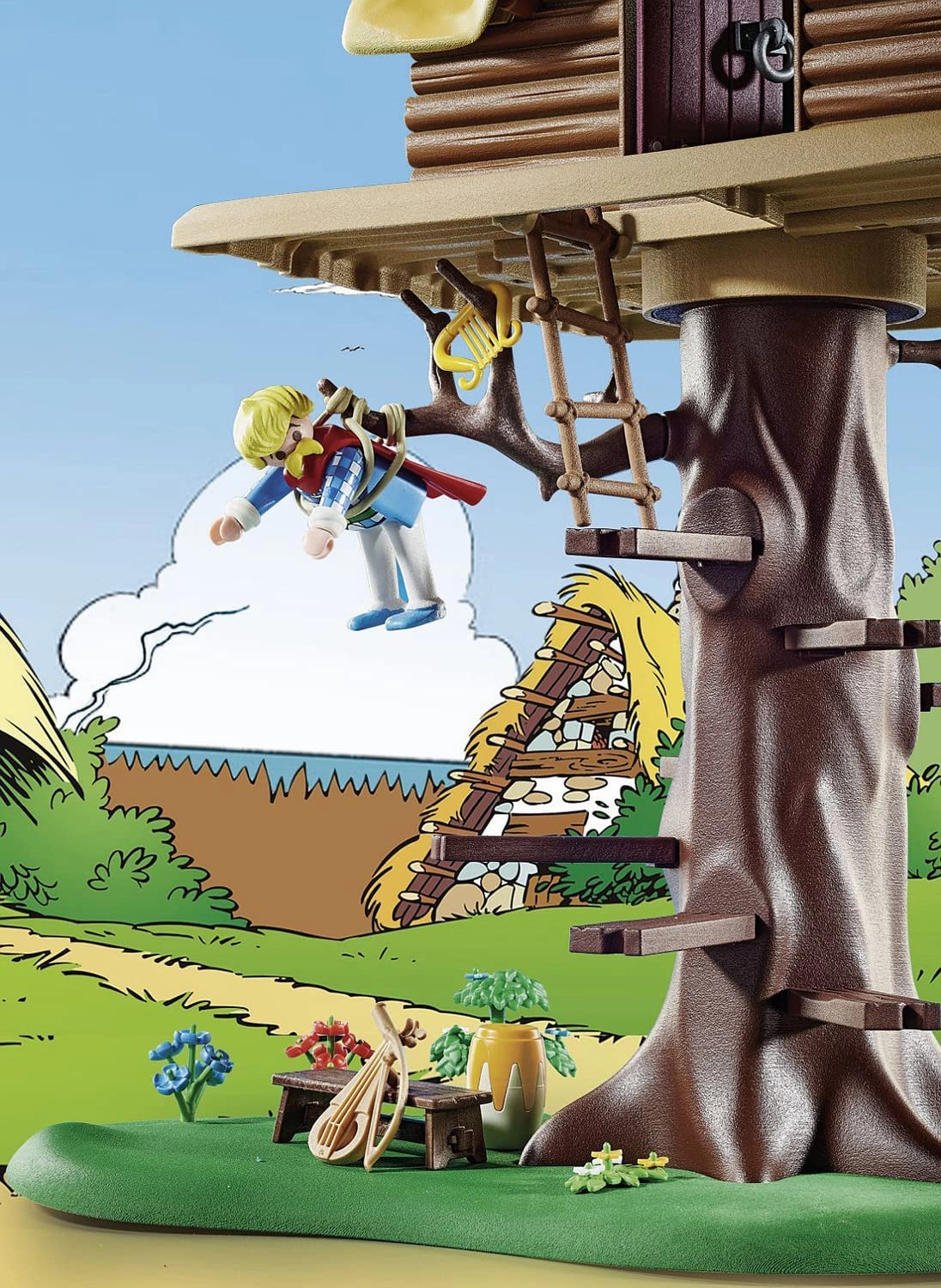 Playmobil Toys PLAYMOBIL Asterix 71016 Cacofonix with Treehouse, Toy for Children Ages 5 