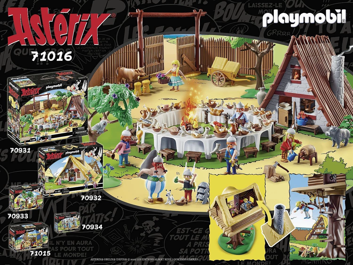 Playmobil Toys PLAYMOBIL Asterix 71016 Cacofonix with Treehouse, Toy for Children Ages 5 