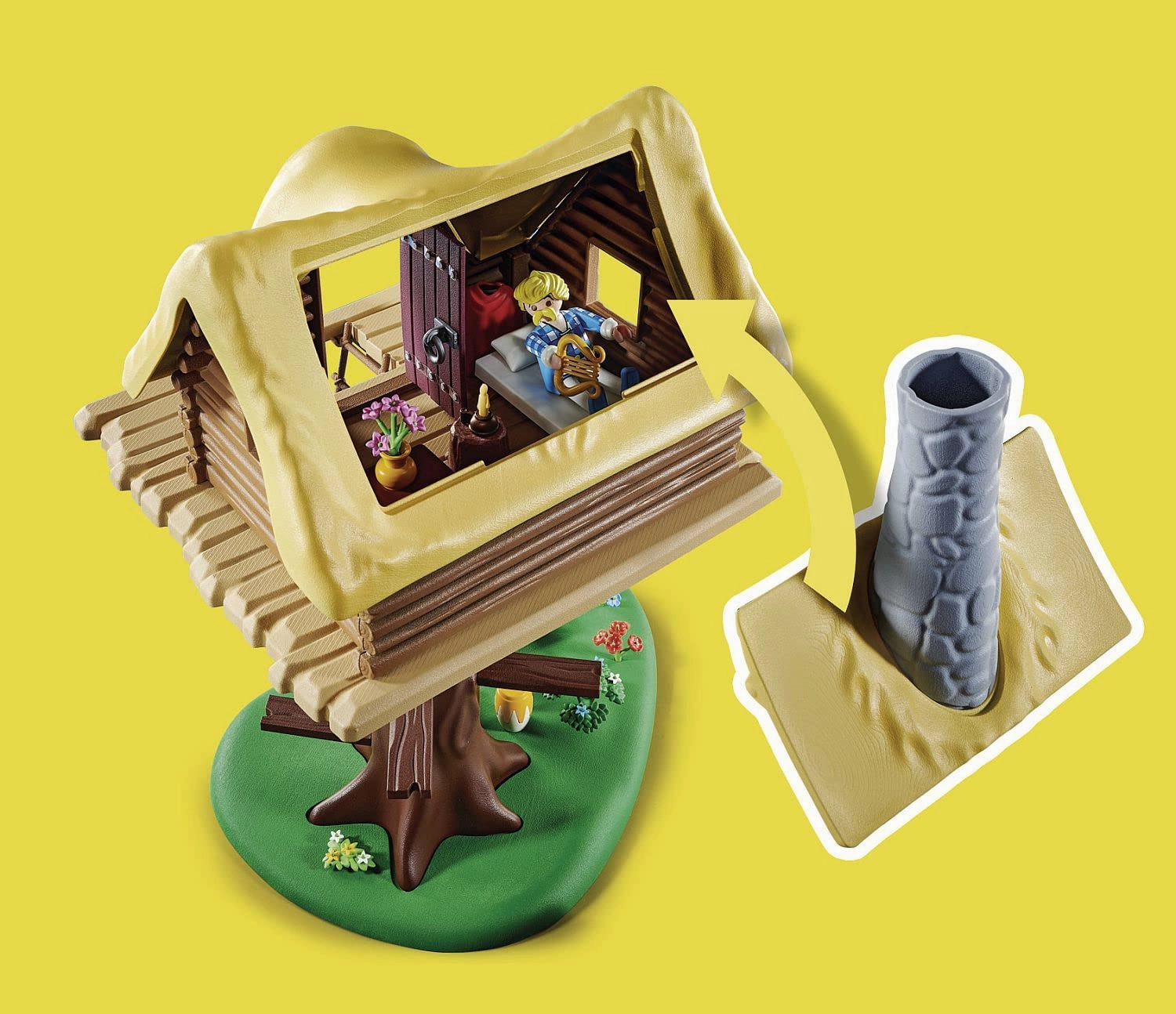 Playmobil Toys PLAYMOBIL Asterix 71016 Cacofonix with Treehouse, Toy for Children Ages 5 