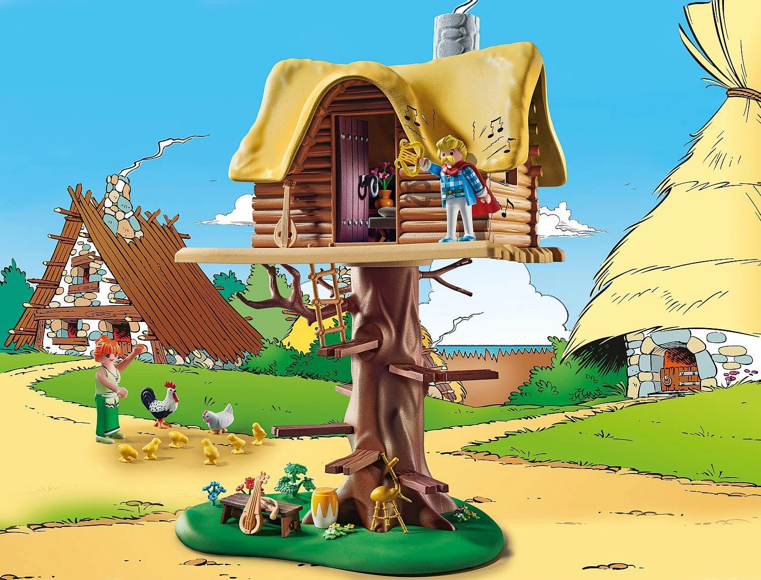 Playmobil Toys PLAYMOBIL Asterix 71016 Cacofonix with Treehouse, Toy for Children Ages 5 