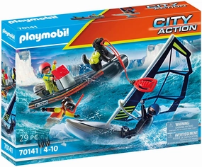 Playmobil Toys PLAYMOBIL City Action 70141 Sea Rescue: Water Rescue with Dog, For ages 4 