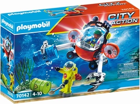 Playmobil Toys PLAYMOBIL City Action 70142 Sea Rescue: Environmental Expedition with Dive Boat,