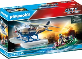 Playmobil Toys Playmobil City Action 70779 Police Seaplane: Smuggler Pursuit, Floats on Water,