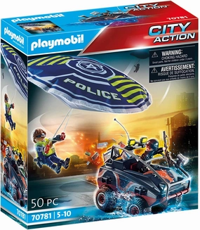 Playmobil Toys Playmobil City Action 70781 Police Parachute with Amphibious Vehicle, Floatable,