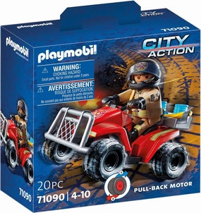 Playmobil Toys PLAYMOBIL City Action 71090 Fire Rescue Quad with Pullback Motor, Toy for Children