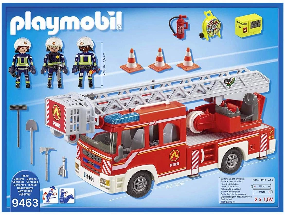 Playmobil Toys Playmobil City Action 9463 Fire Ladder Unit with lights, sounds and water pump, for Children Ages 4 