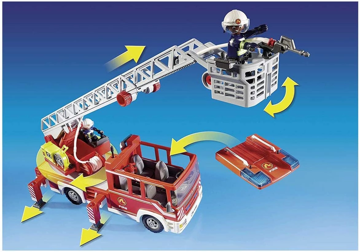 Playmobil Toys Playmobil City Action 9463 Fire Ladder Unit with lights, sounds and water pump, for Children Ages 4 
