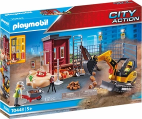 Playmobil Toys Playmobil City Action Construction Small Excavator - Movable Bucket & 2 Figures (70443)