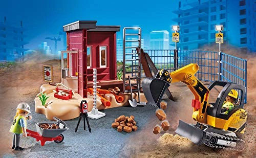 Playmobil Toys Playmobil City Action Construction Small Excavator - Movable Bucket & 2 Figures (70443)