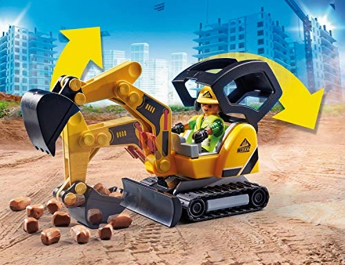 Playmobil Toys Playmobil City Action Construction Small Excavator - Movable Bucket & 2 Figures (70443)