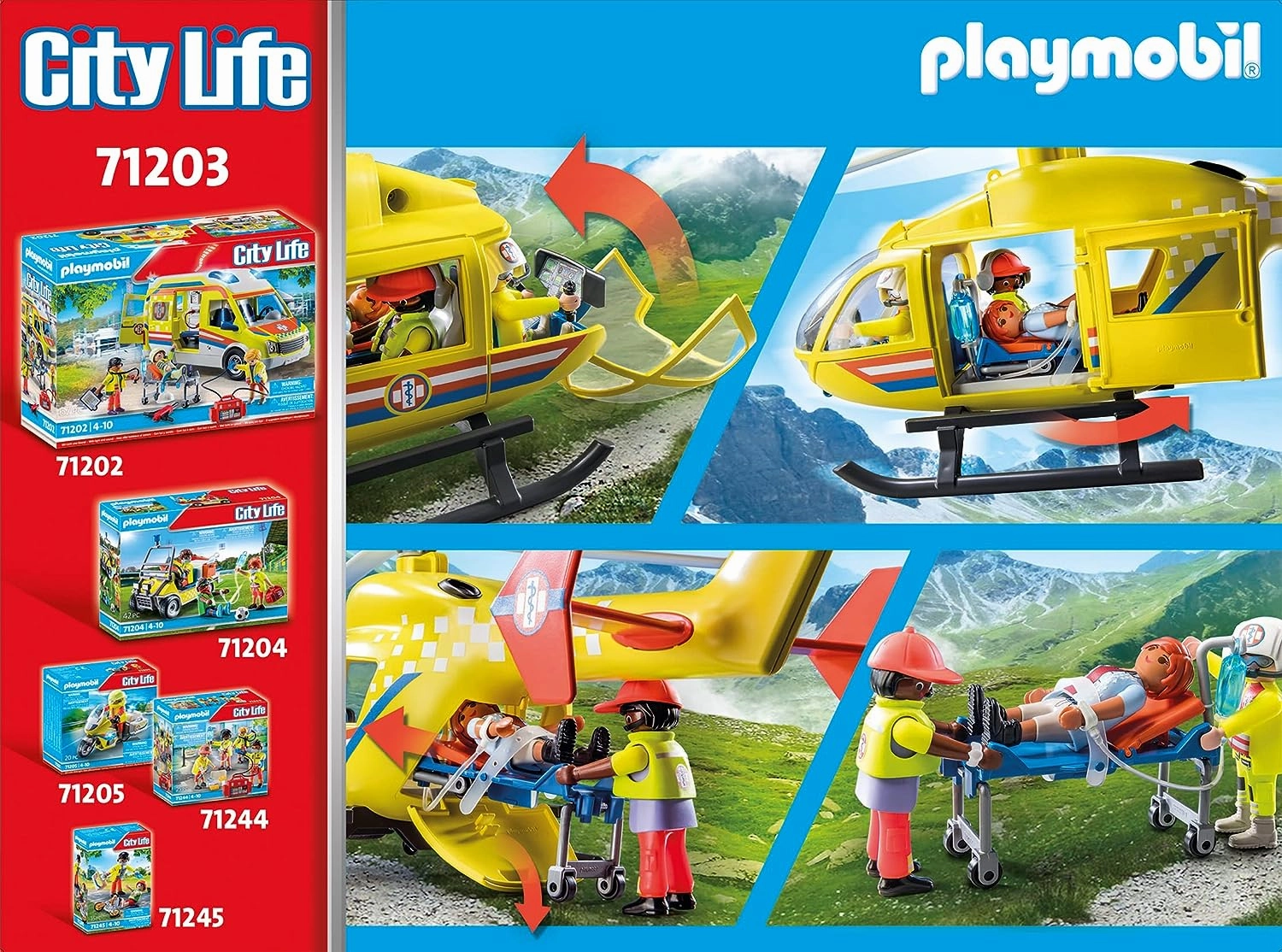 Playmobil Toys Playmobil City Life Medical Helicopter