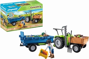 Playmobil Toys Playmobil Country 71249 Harvester Tractor with Harvesting Trailer, Farm Animal Play Sets