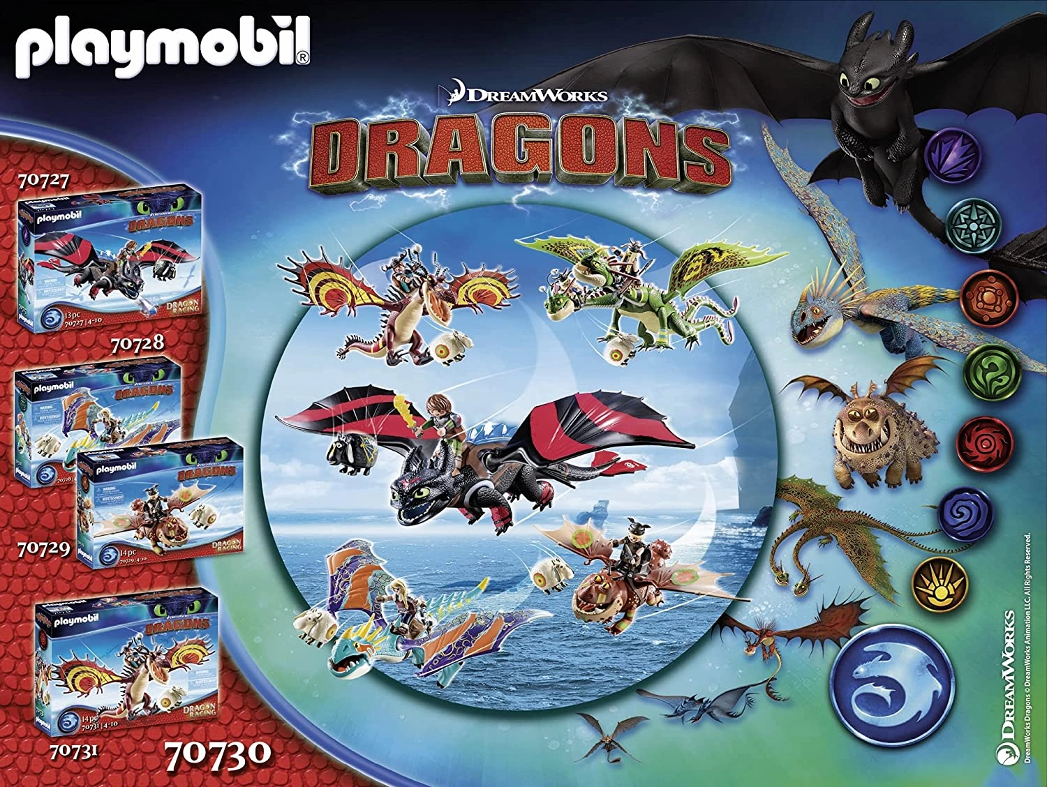 Playmobil Toys PLAYMOBIL DreamWorks Dragons 70730 Dragon Racing: Ruffnut and Tuffnut with Barf and Belch, for Children Ages 4 