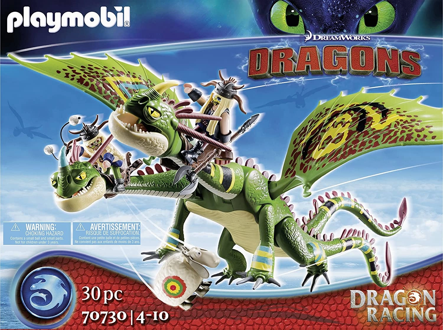 Playmobil Toys PLAYMOBIL DreamWorks Dragons 70730 Dragon Racing: Ruffnut and Tuffnut with Barf and Belch, for Children Ages 4 