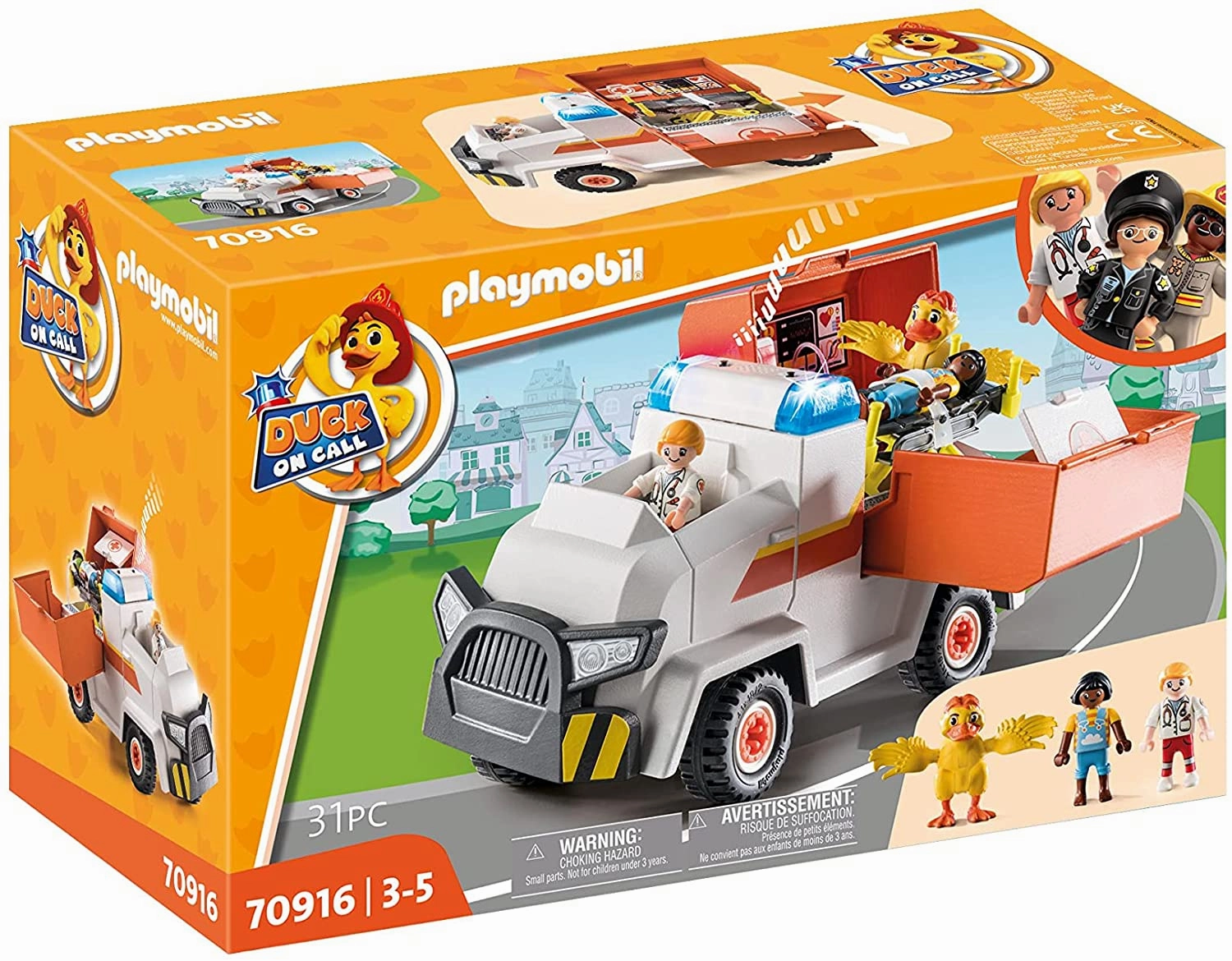 Playmobil Toys Playmobil DUCK ON CALL 70916 Ambulance Emergency Vehicle, With Light and Sound,