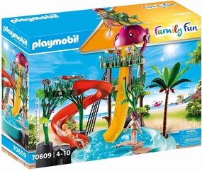 Playmobil Toys PLAYMOBIL Family Fun 70609 Water Park with Slides, Water Toy, For ages 4 