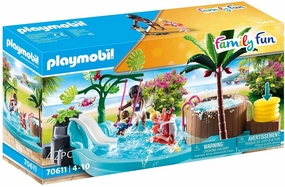 Playmobil Toys PLAYMOBIL Family Fun 70611 Children's Pool with Slide, Water Toy, For ages 4 
