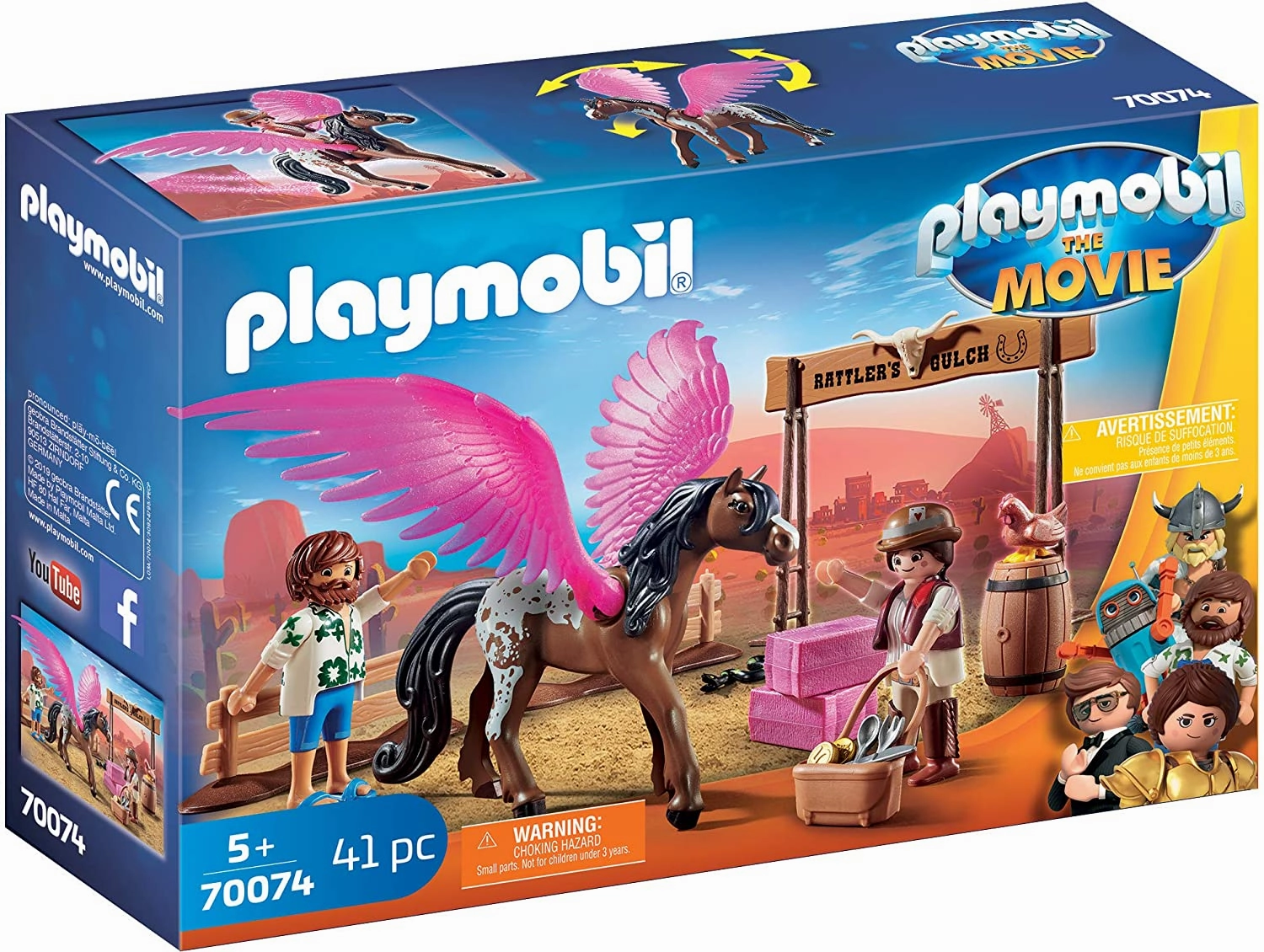 Playmobil Toys Playmobil The Movie 70074 Marla and Del with Flying Horse