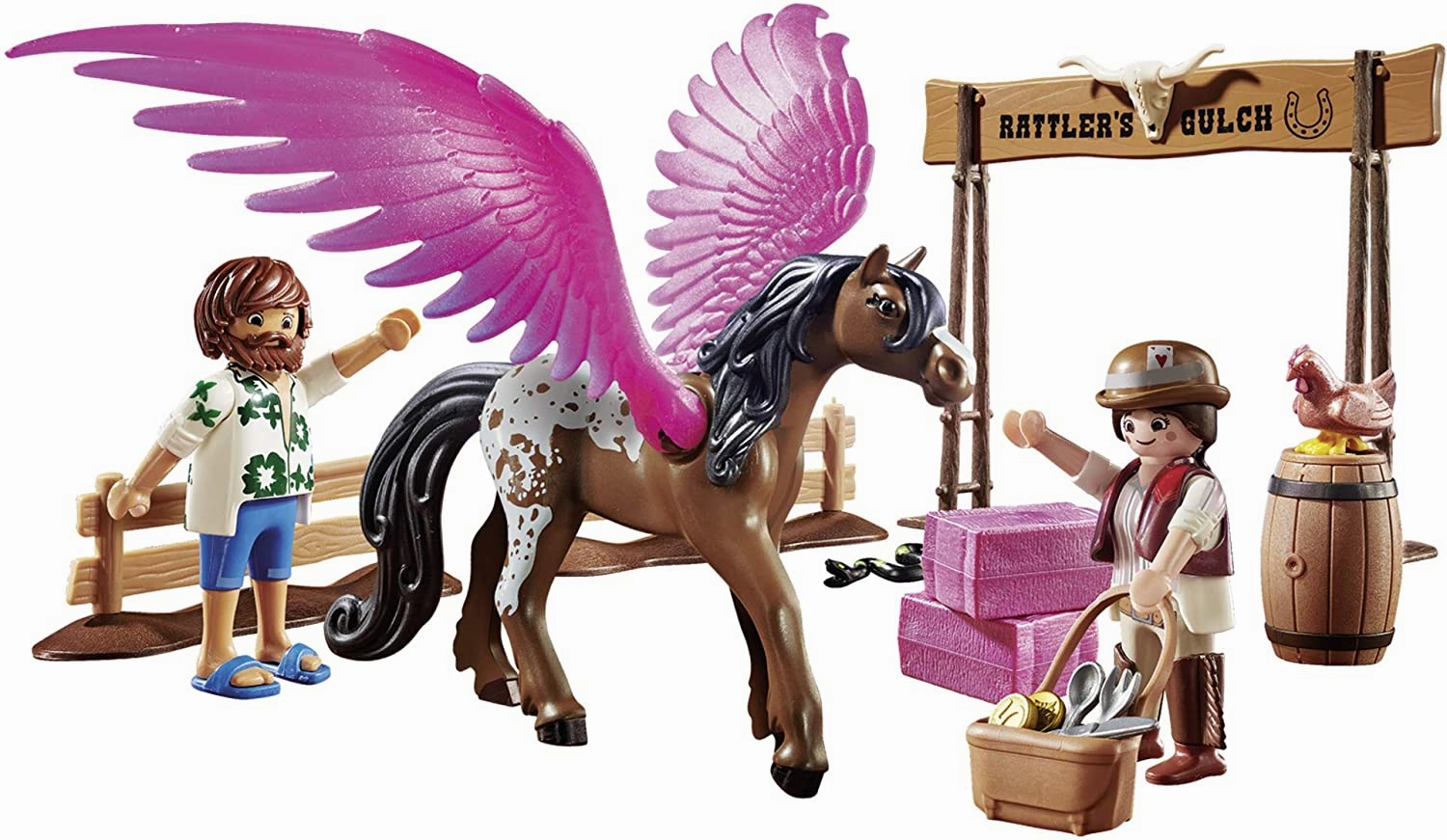 Playmobil Toys Playmobil The Movie 70074 Marla and Del with Flying Horse