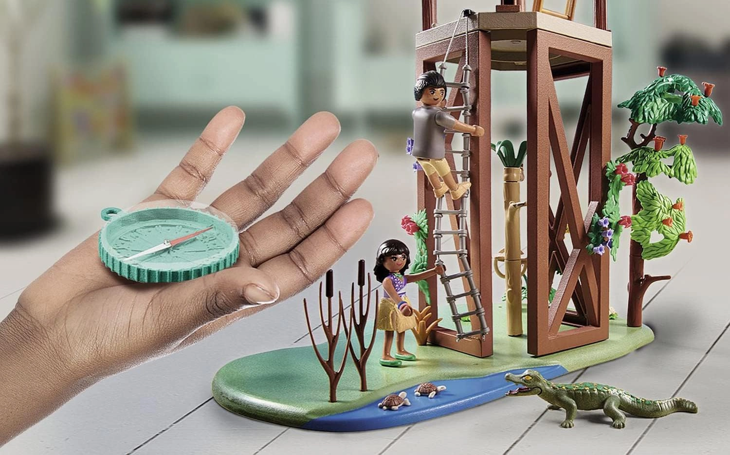 Playmobil Toys PLAYMOBIL Wiltopia 71008 Research Tower with Compass and Toy Animals, Sustainable Toy for Children