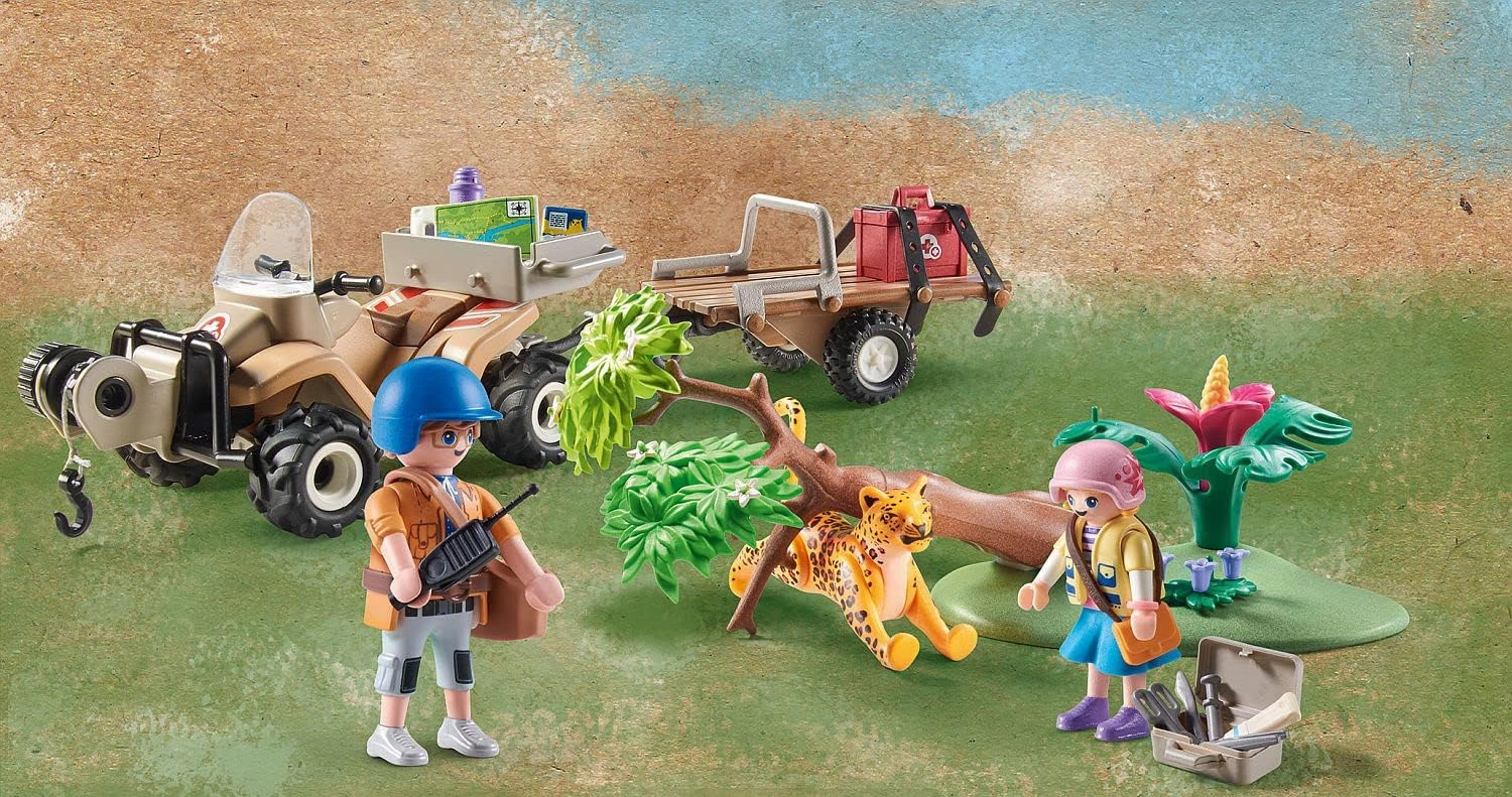 Playmobil Toys PLAYMOBIL Wiltopia 71011 Animal Rescue Quad with Toy Animals, Sustainable Toy for Kids