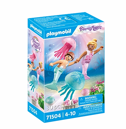 Playmobil Toys Princess Magic - Mermaid Kids with Jellyfish 71504