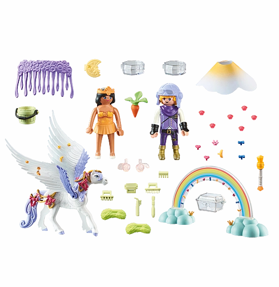 Playmobil Toys Princess Magic - Pegasus with Rainbow in the Clouds 71361