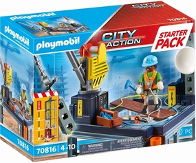 Playmobil Toys Starter 70816 Pack Construction Site with Winch