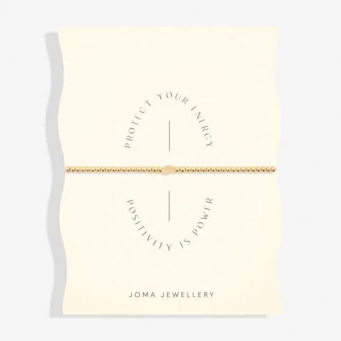 Protégez Votre Énergie La Positivité est Puissance Bracelet Doré 17,5 cm 6785 Joma Jewellery