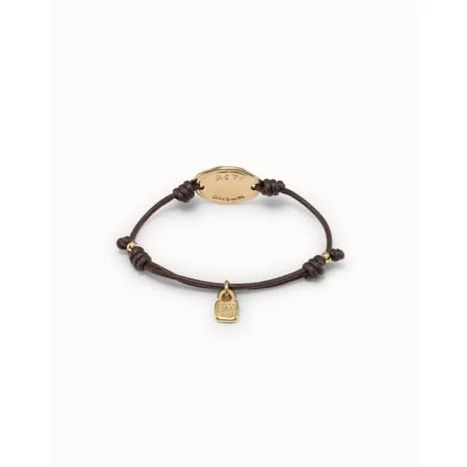 Bracelet de Sensibilisation au Syndrome de Rett en Cuir Doré - Unode50 Bijoux et Accessoires
