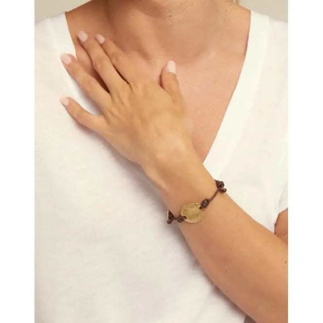 Bracelet de Sensibilisation au Syndrome de Rett en Cuir Doré - Unode50 Bijoux et Accessoires