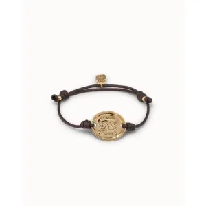 Bracelet de Sensibilisation au Syndrome de Rett en Cuir Doré - Unode50 Bijoux et Accessoires
