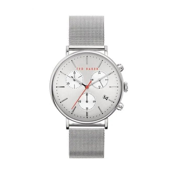 Montre Homme Cadran Ton Argent Bracelet Maille Argentée BKPMMF901