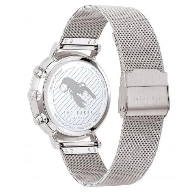 Montre Homme Cadran Ton Argent Bracelet Maille Argentée BKPMMF901