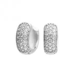 Petits créoles pave larges Huggies E6060 Diamonfire Jewellery