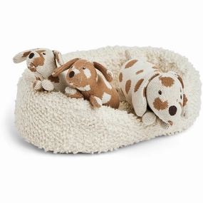 Smallstuff Nature Dog Basket With Dog and Puppies