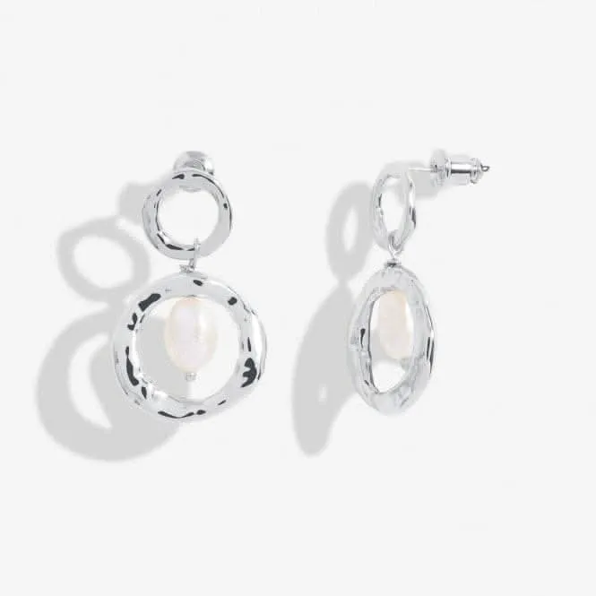 Boucles d'oreilles à anneaux Solaria Baroque Perle argentées 7146 Joma Jewellery