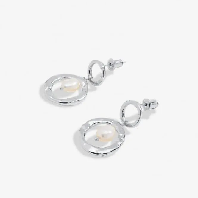 Boucles d'oreilles à anneaux Solaria Baroque Perle argentées 7146 Joma Jewellery