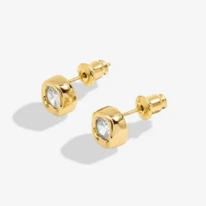 Boucles d'oreilles à clous plaquées or Solaria Zirconia 7165 Joma Jewellery