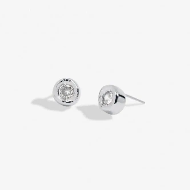 Boucles d'oreilles à clous plaqués argent avec zircons Solaria 7171 Joma Jewellery