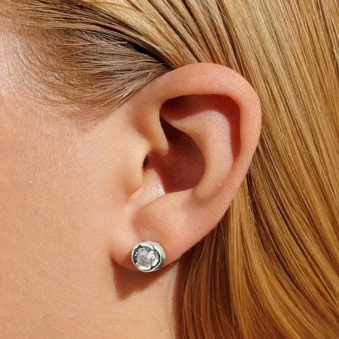 Boucles d'oreilles à clous plaqués argent avec zircons Solaria 7171 Joma Jewellery