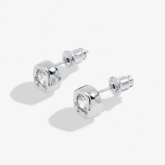 Boucles d'oreilles à clous plaqués argent avec zircons Solaria 7171 Joma Jewellery