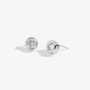 Boucles d'oreilles à clous plaqués argent avec zircons Solaria 7171 Joma Jewellery
