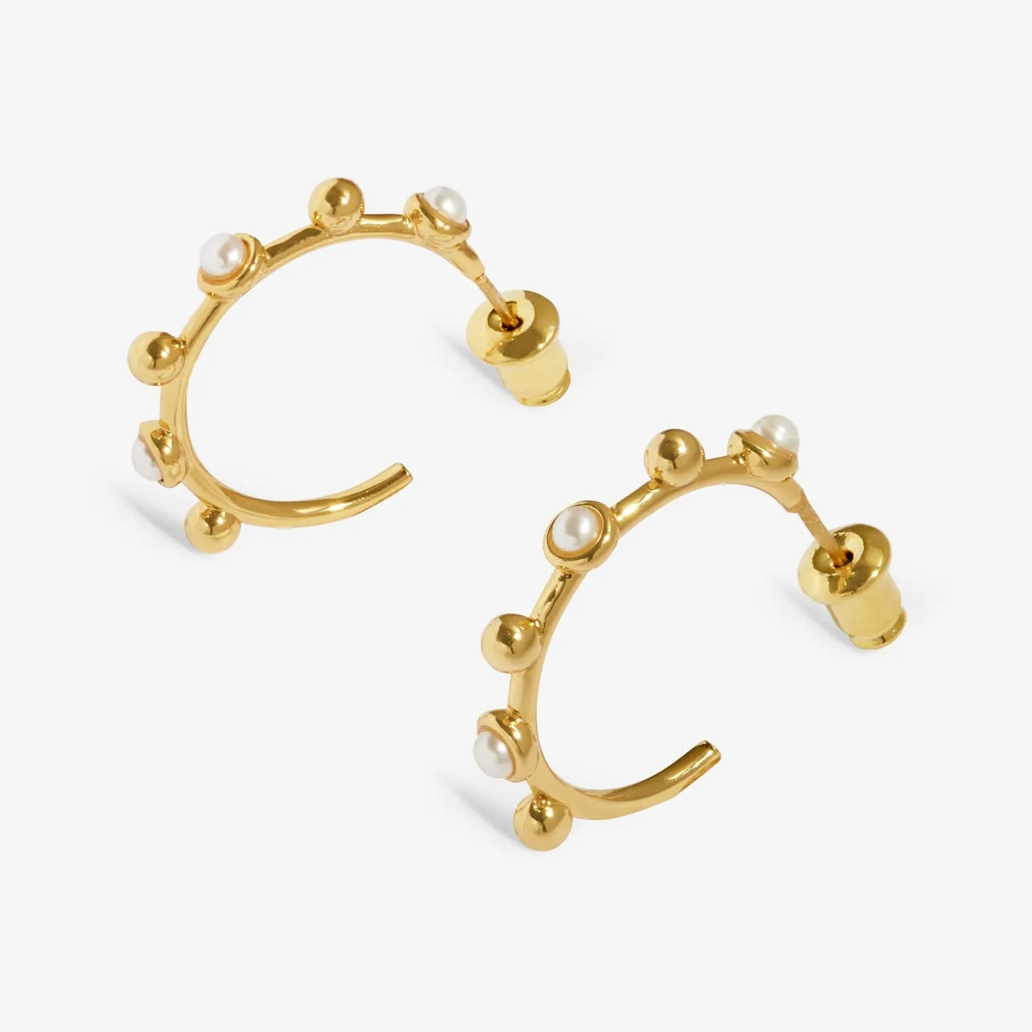 Boucles d'oreilles à anneaux plaquées or avec perles et paillettes Soul Shine 8478 Joma Jewellery